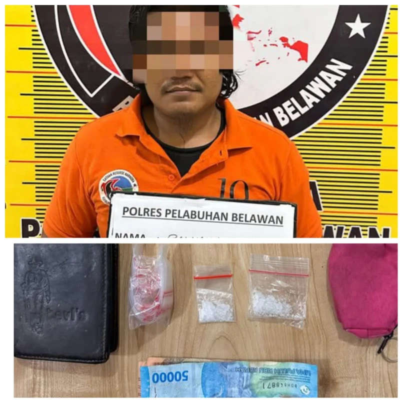 Sat Narkoba Polres Pelabuhan Belawan Tangkap Pengedar dan Pengguna Narkoba di Desa Klumpang - TajamNews