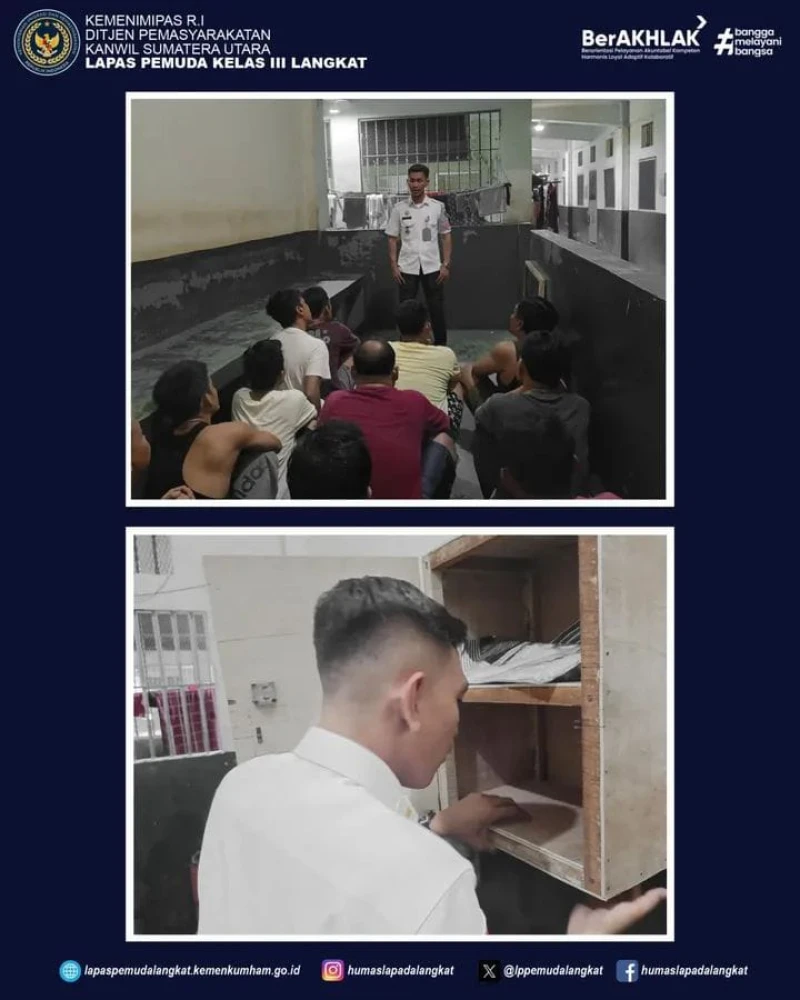 *Tingkatkan Keamanan dan Ketertiban, Lapas Pemuda Langkat Kembali Gelar Razia Kamar Hunian Mendadak* - TajamNews