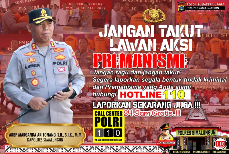 Kapolres Simalungun Ajak Masyarakat Manfaatkan Call Center 110 untuk Laporkan Tindak Kriminal, "Jangan Takut, Lawan Aksi Premanisme" - TajamNews
