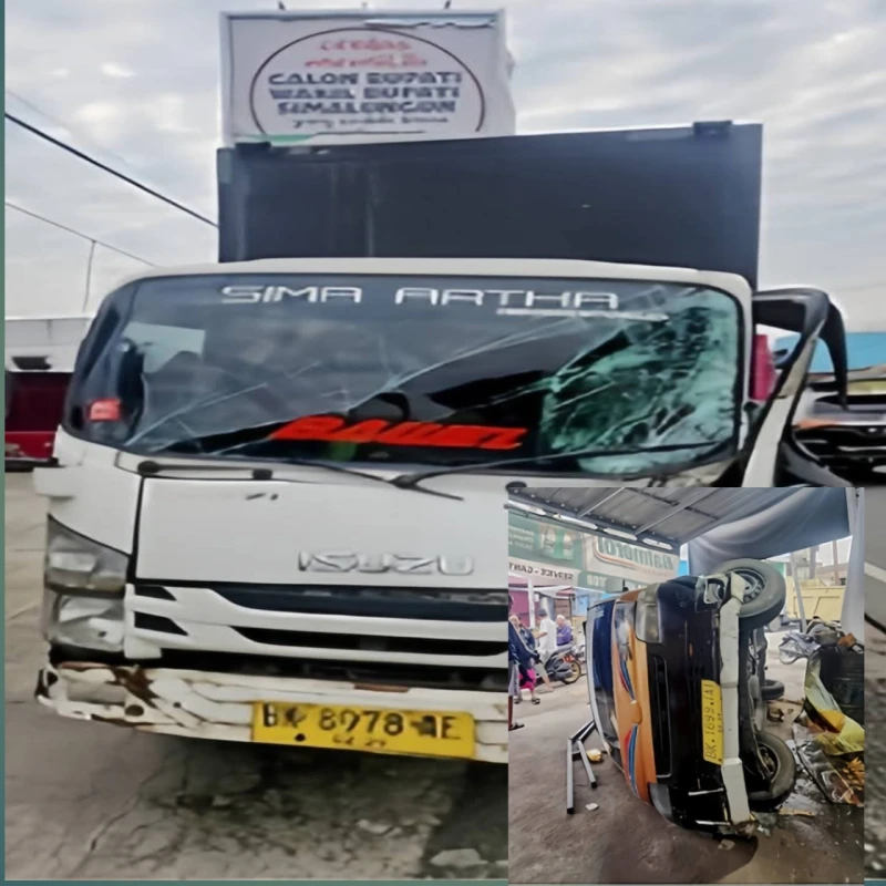 Bobil box sundul Sinar Beringin hingga Terguling di Sinaksak - TajamNews