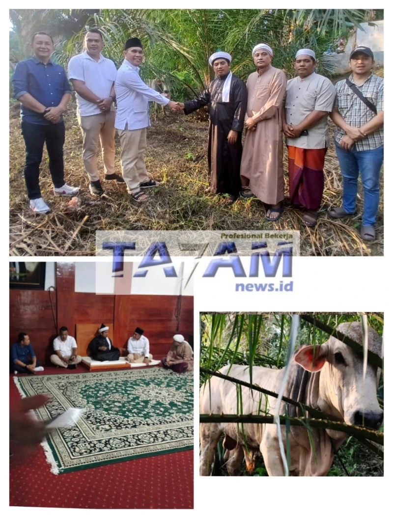 H. SUGIAT SANTOSO Wakil Ketua Komisi XIII DPR RI Serahkan Hewan Kurban ke Pondok Persulukan Tuan Guru Batak - TajamNews