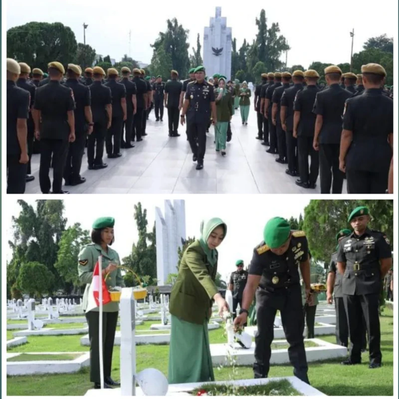 Dalam Rangka HUT Kodam I/BB ke-75, Pangdam I/BB Pimpin Ziarah dan Tabur Bunga di TMP Bukit Barisan - TajamNews