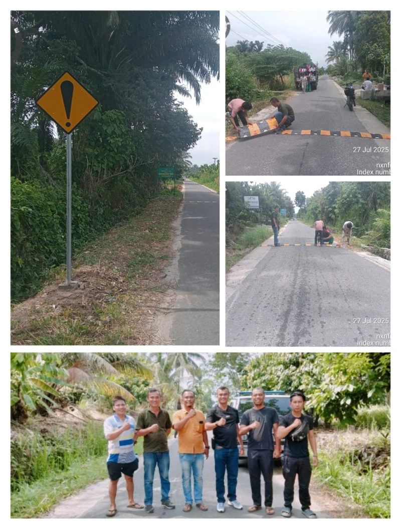 *Pangulu Pardomuan Tongah & Pangulu Negeri Dolok Bersinergi Pasang Polisi Tidur untuk Antisipasi Balap Liar di Silou Kahean* - www.tajamnews.co.id
