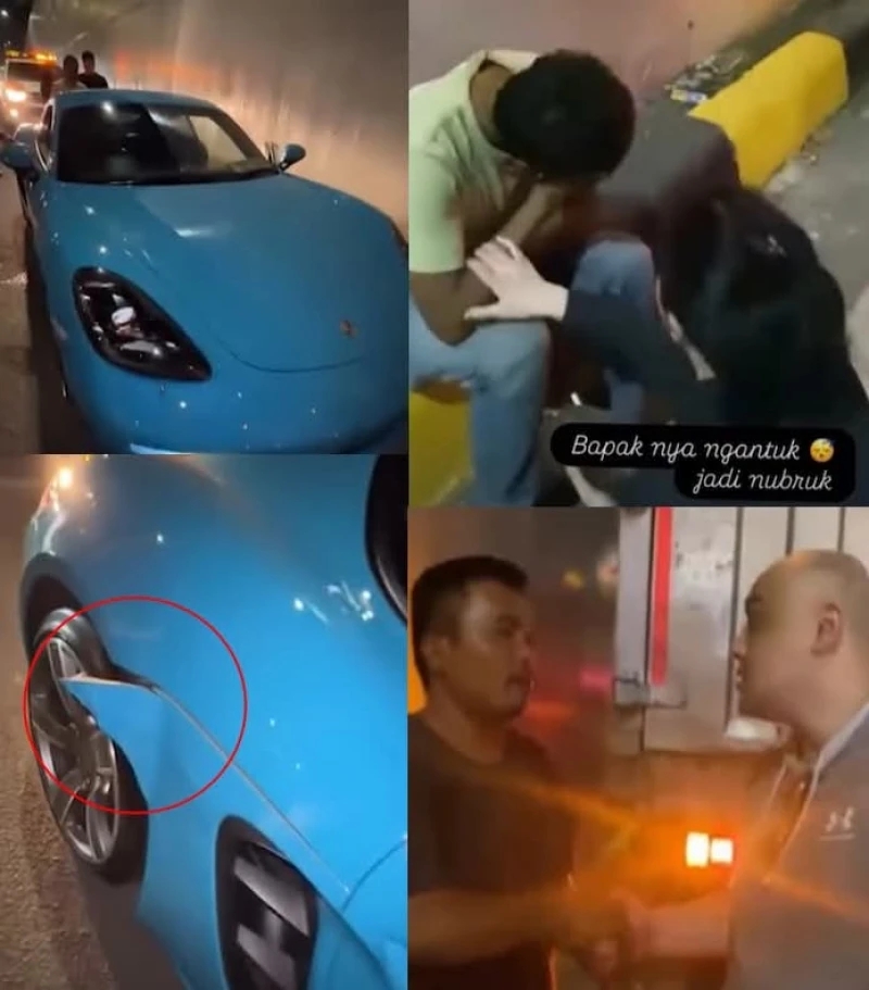 VIRAL PEMILIK PORSCHE MAAFKAN SOPIR TRUK YANG TABRAK MOBILNYA, ISTRI SOPIR TRUK IKUT BERTERIMA KASIH - TajamNews