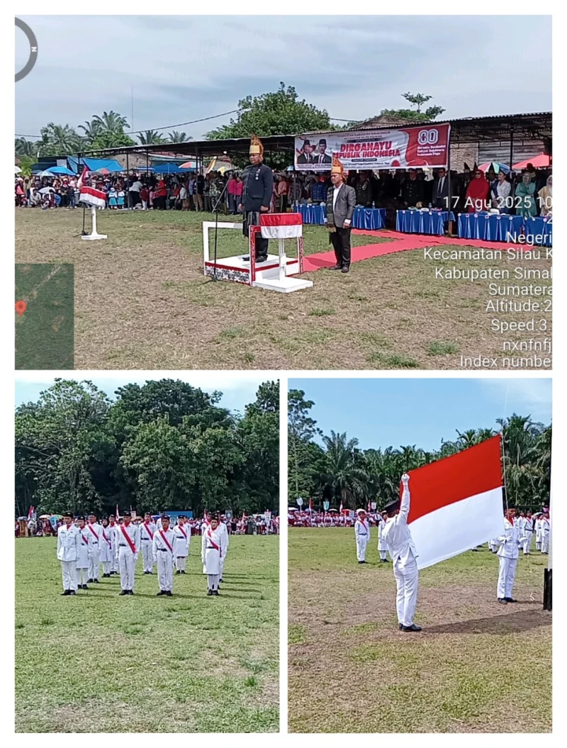 *Camat Silou Kahean Juris Saragih S.STP Pimpin Upacara di Lapangan Merdeka Silou Kahean* - TajamNews
