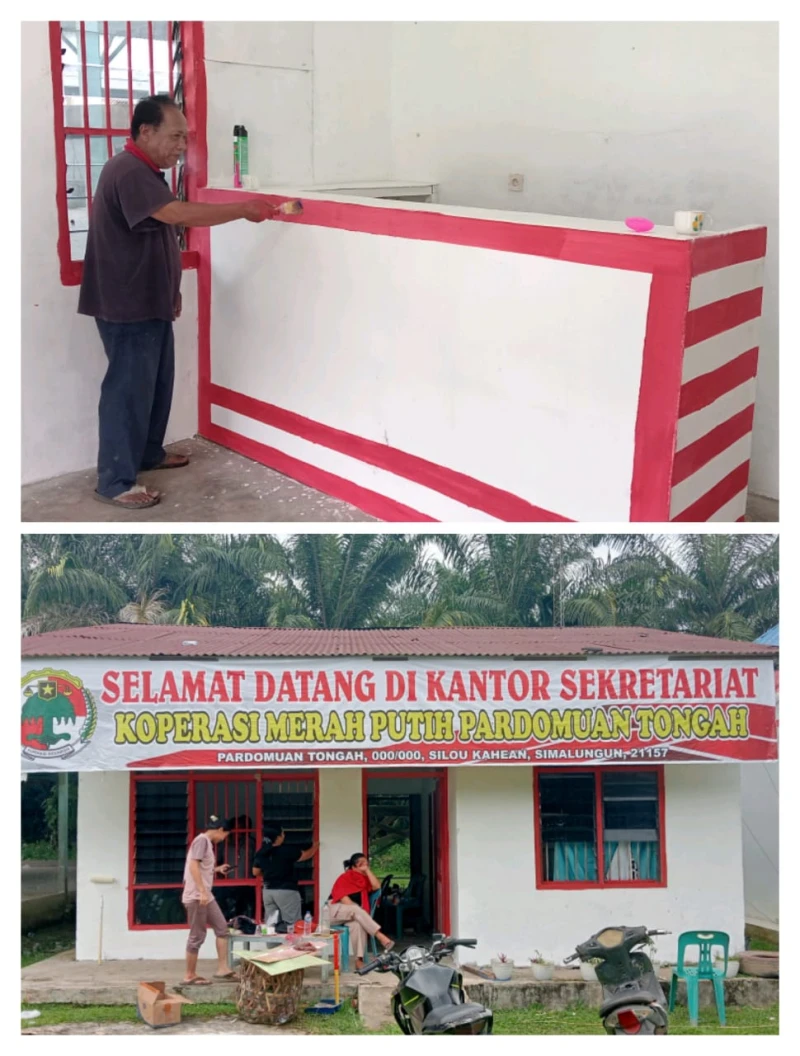 *Renovasi Kantor Koperasi Merah Putih Pardomuan Tongah Dilaksanakan Secara Gotong Royong* - www.tajamnews.co.id