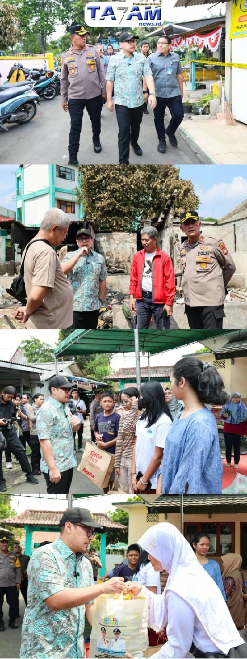Pemko Tangsel Hadir untuk Korban Kebakaran Asrama Polsek Serpong Sekaligus Pastikan Bantuan dan Pemulihan Berjalan Cepat - www.tajamnews.co.id