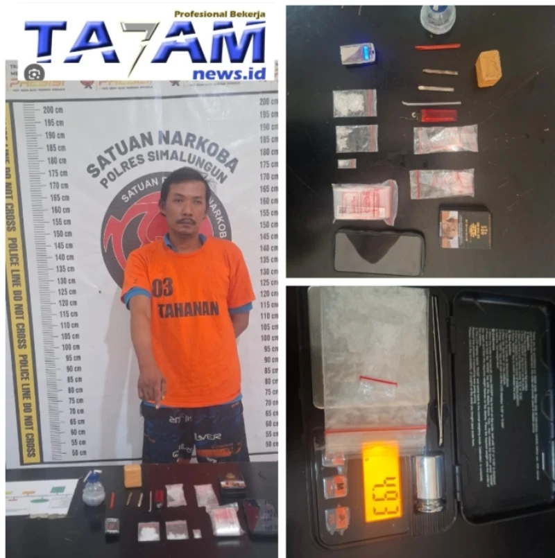 Bawa Sabu dari Pematang Siantar, Bandar Sabu Asal Binjai 'GOL' di Tangan Sat Narkoba Polres Simalungun - www.tajamnews.co.id