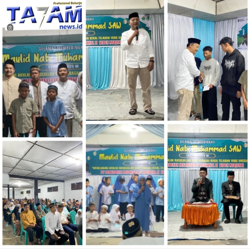 *Perkebunan PTPN4 Regional ll unit kebun Marjandi gelar peringatan Maulid nabi besar Muhammad SAW.1447h* . - www.tajamnews.co.id