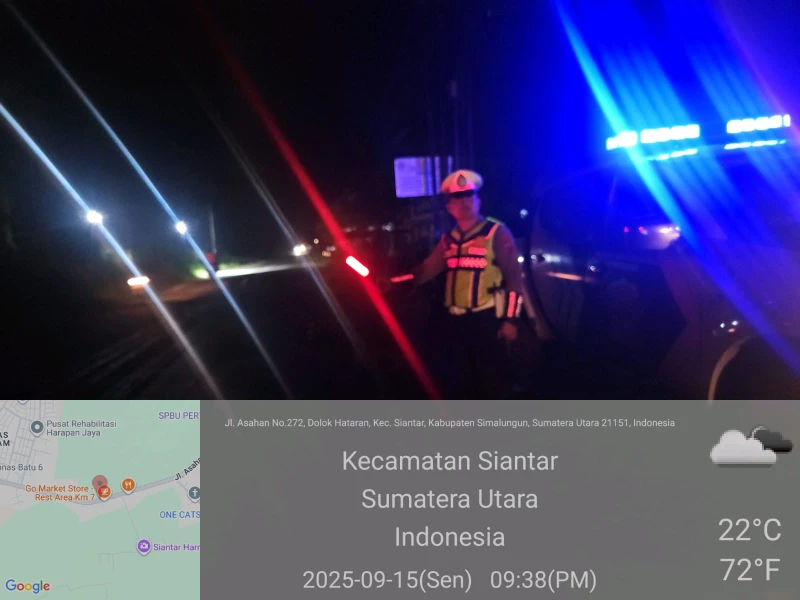 Pengabdian Tanpa Batas, Sat Lantas Polres Simalungun Gelar Blue Light Patrol Demi Keamanan Malam Hari - www.tajamnews.co.id