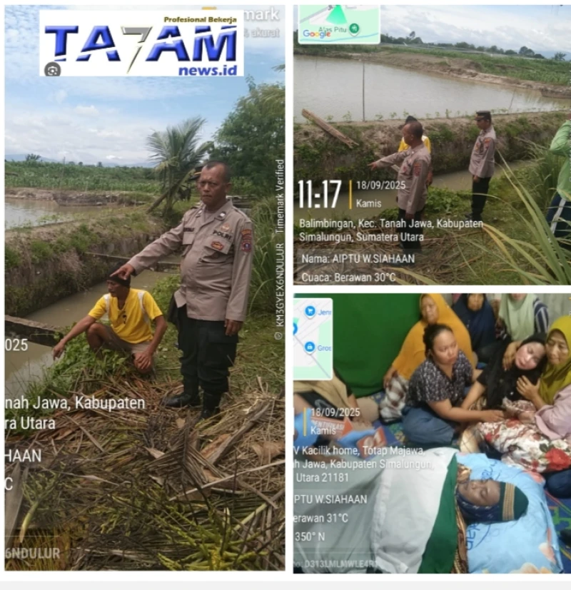 Polsek Tanah Jawa Bertindak Cepat Tangani Penemuan Mayat di Irigasi Simalungun - www.tajamnews.co.id
