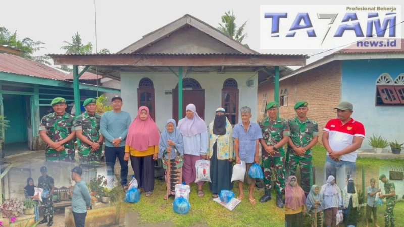 Letkol Inf. Wahidin Sobar Gelorakan Berbagi Kasih, Giat Yonif 122/TS Peduli Masyarakat Deli Serdang - www.tajamnews.co.id