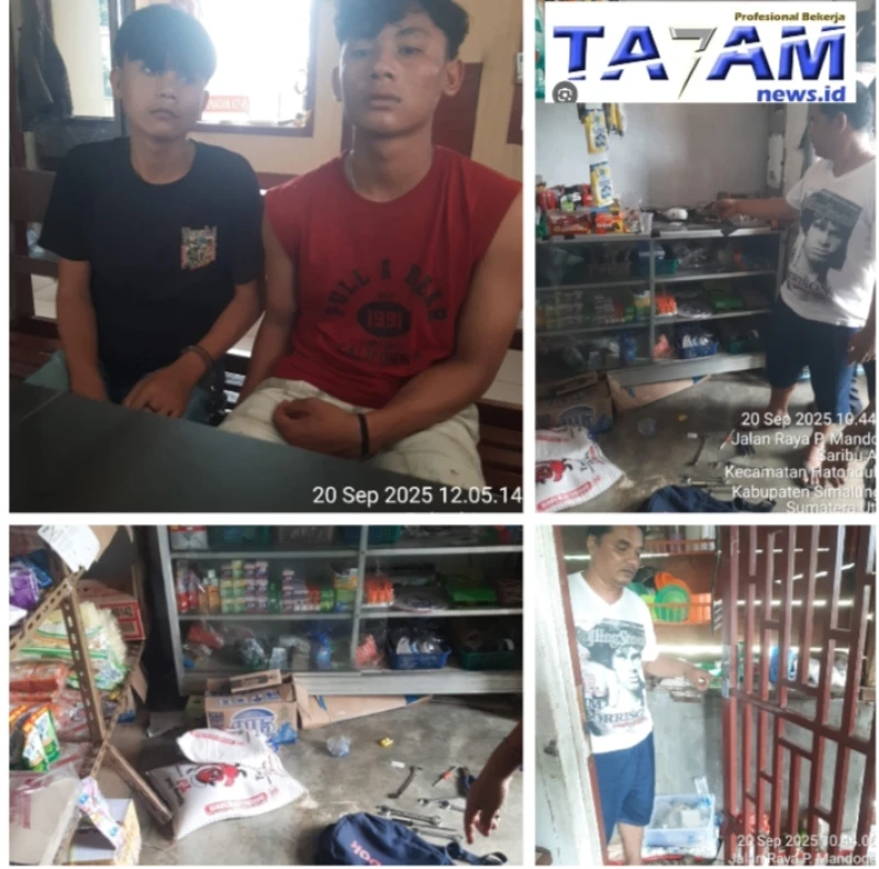 Dua Pemuda Pencuri Kios,di ringkus sat res polsek tanah jawa Kerugian Rp 10,4 Juta - www.tajamnews.co.id