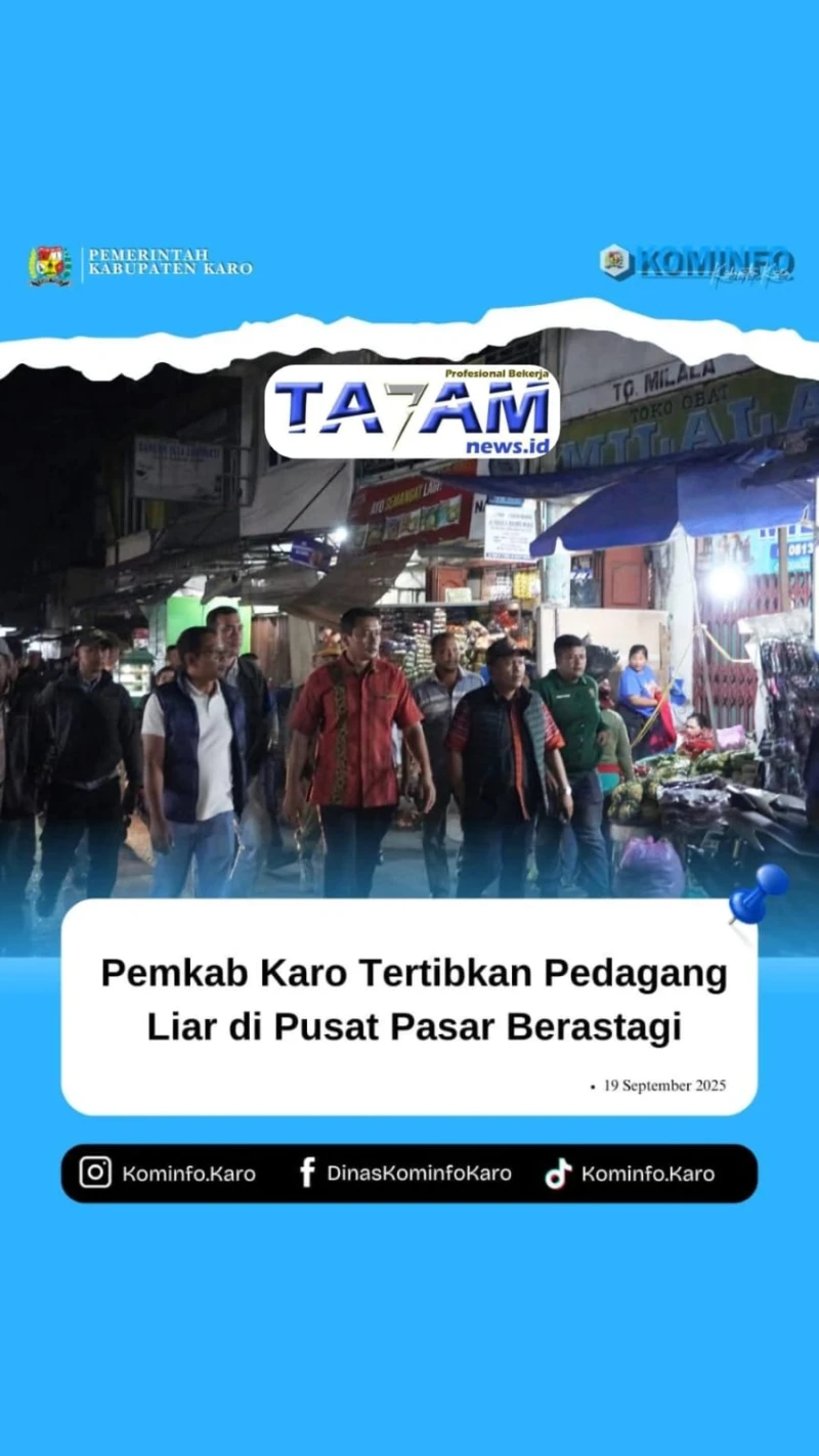 Sekda Karo Ultimatum Pedagang Liar: Taat Aturan atau Tinggalkan Pasar Berastagi - www.tajamnews.co.id