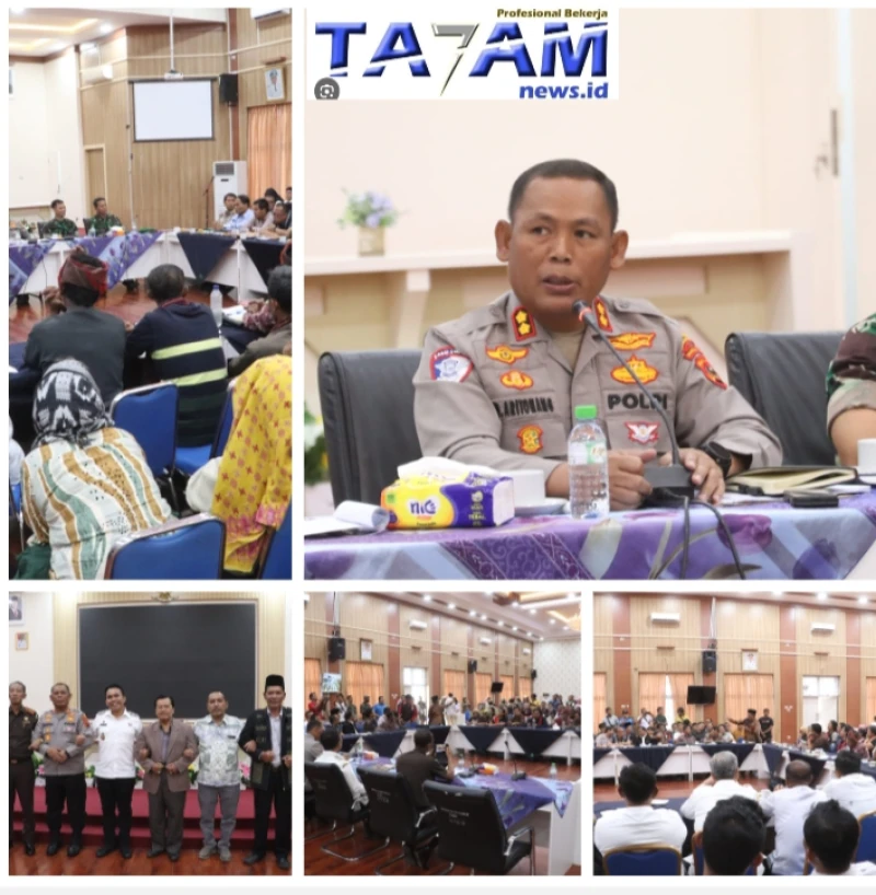 Kapolres Simalungun Hadiri Rapat Koordinasi Penyelesaian Sengketa Lahan TPL-Masyarakat Sihaporas - www.tajamnews.co.id