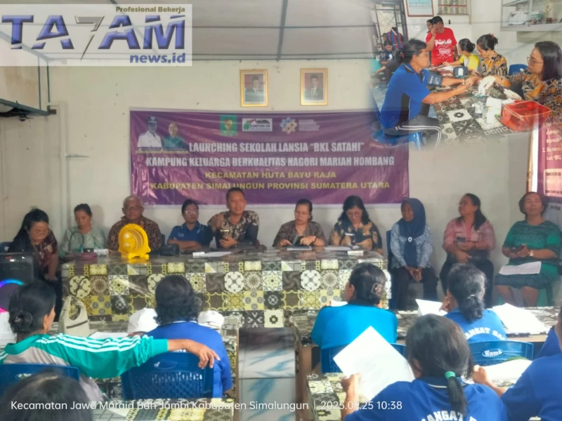 Bina Keluarga Lansia : Kades Mariah Hombang Resmikan Launching Kelas BKL Satahi. - www.tajamnews.co.id