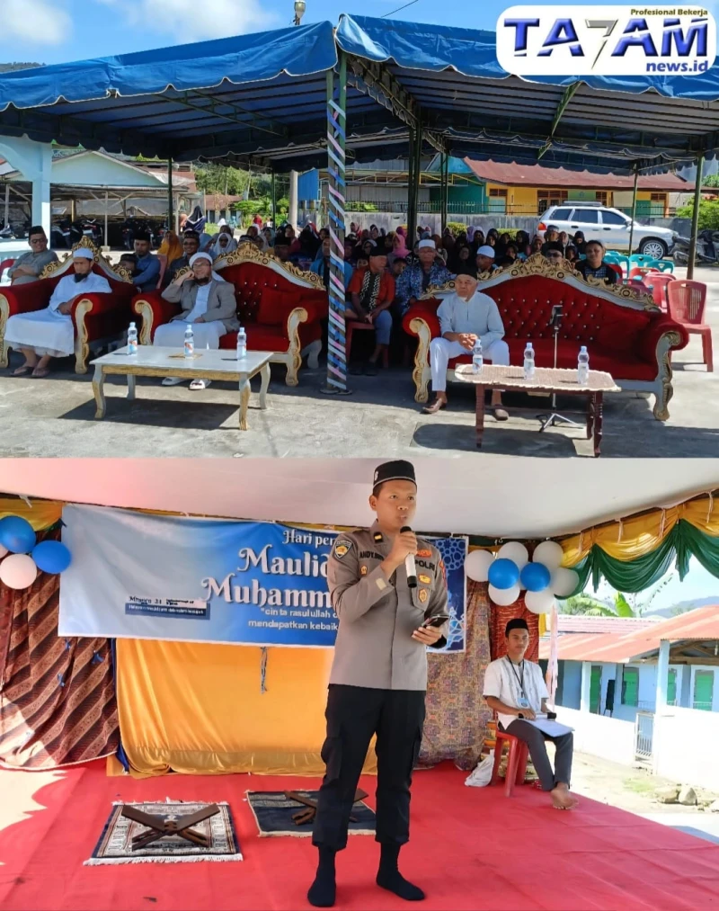 Cinta Rasulullah, Cinta Tanah Air: Perwakilan Polres Pakpak Bharat dan Perwakilan Bupati Hadiri Maulid Nabi di Desa Kecupak - www.tajamnews.co.id