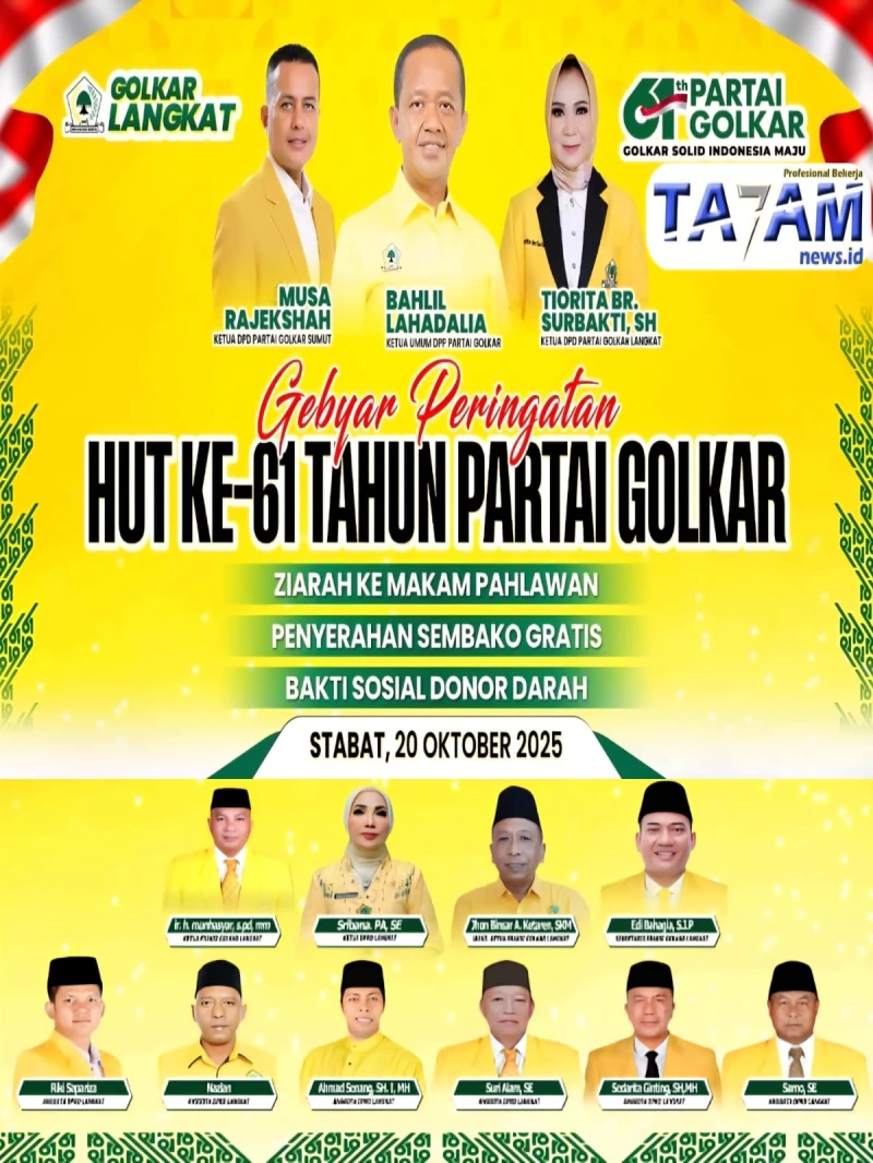 Sembako, Darah dan Loyalitas Kader: Cara Partai Golkar Langkat Rayakan Ulang Tahun ke 61 - TajamNews