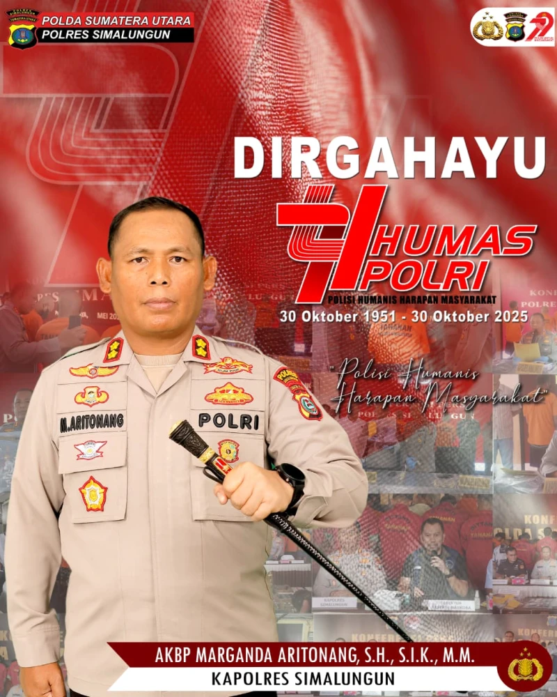 Kapolres Simalungun Ucapkan Selamat Hari Jadi Ke-74 Humas Polri, Usung Tema "Polisi Humanis Harapan Masyarakat" - www.tajamnews.co.id