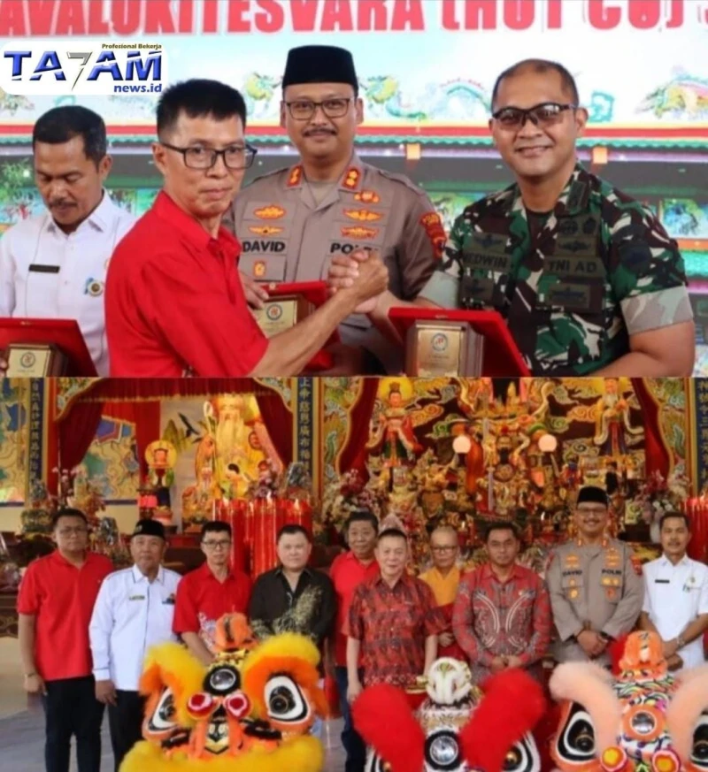 Polisi dan Umat Bersatu Menjaga Kerukunan: Simbol Toleransi dan Sinergi Keamanan dari Vihara Avalokitesvara Stabat - www.tajamnews.co.id