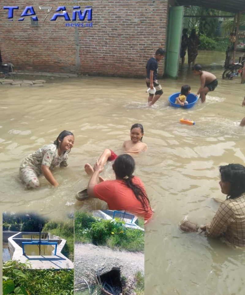 Proyek Pintu Air 800 Jt Di Desa Lama Rendam Puluhan Rumah Warga. Wajah Buram Pengawasan APH. - www.tajamnews.co.id