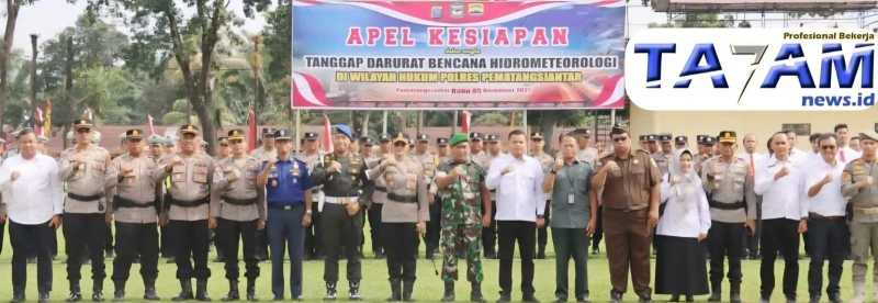 Kapolres Pematang Siantar Pimpin Apel Siaga dan Pemeriksaan Peralatan Tanggap Darurat Bencana Hidro Meteorologi - www.tajamnews.co.id