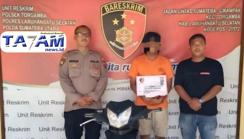 Pelaku Pencurian Sepeda Motor Diciduk Personel Polsek Torgamba Setelah Melarikan Diri ke Riau - www.tajamnews.co.id