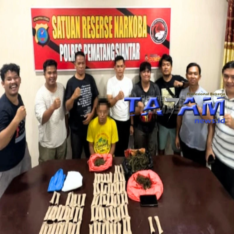 Polres Pematangsiantar Ungkap Pemilik Ganja 1,4  Kg di Gang Prima - TajamNews