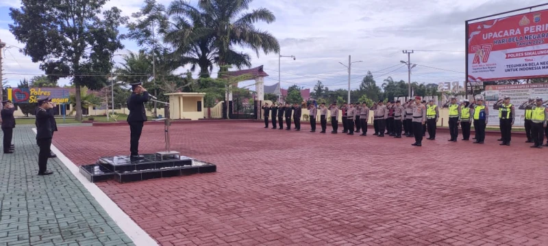 Polres Simalungun Gelar Upacara Hari Bela Negara Ke-77, Kapolres: "Wujudkan Semangat Bela Negara dalam Tindakan Nyata" - TajamNews