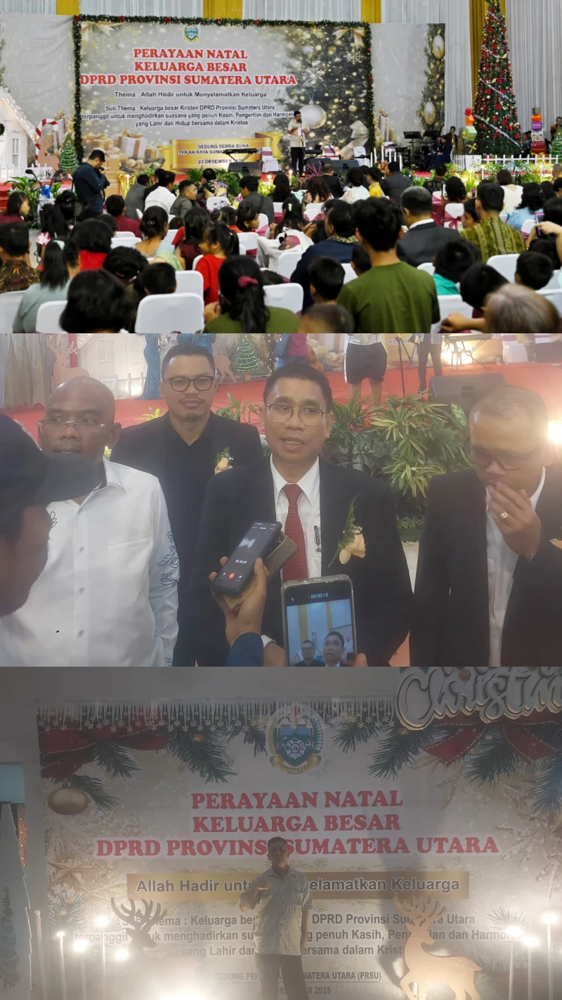 Perayaan Natal Keluarga Besar DPRD Provinsi Sumatera Utara 2025 dihadiri sejumlah Pejabat Teras Sumut - www.tajamnews.co.id