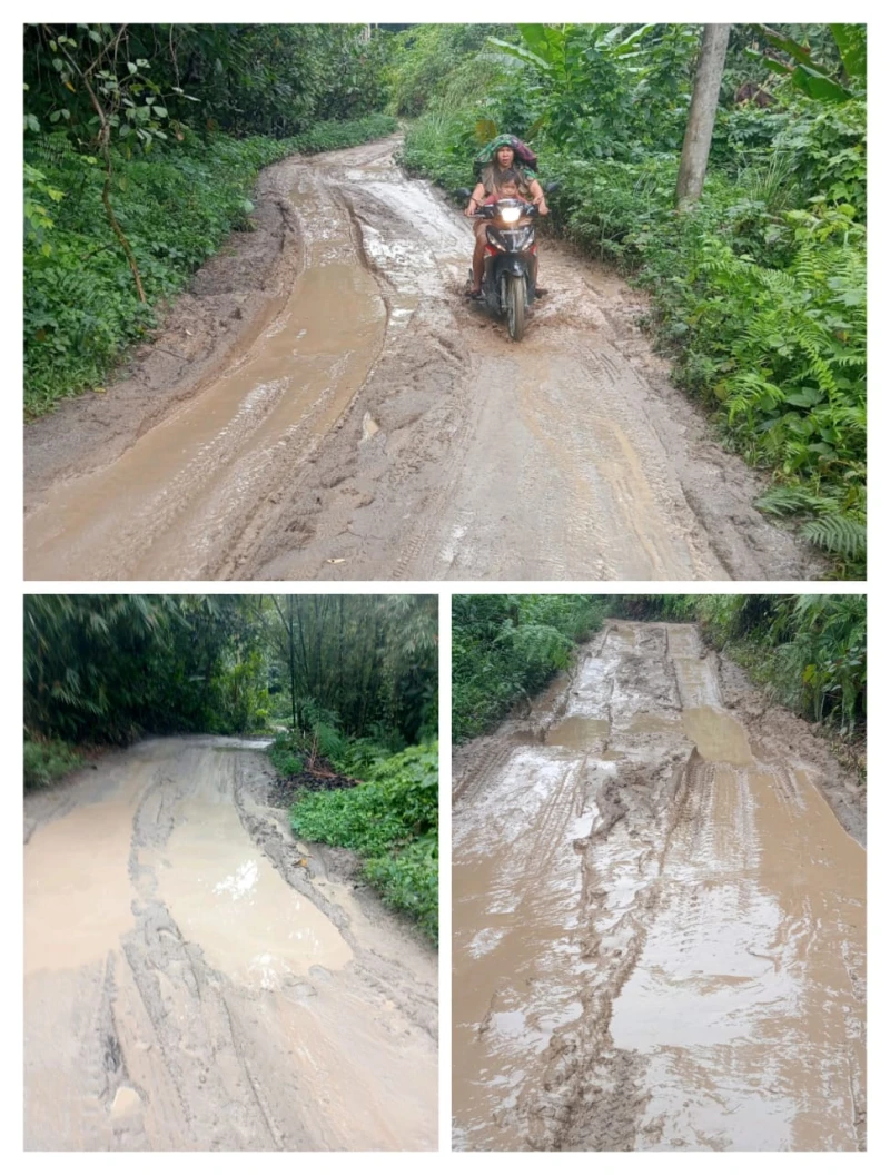 *Ruas Jalan Penghubung Nagori Simanabun–Dolok Saribu Bangun Berlumpur, Pengendara Terancam Keselamatan* - www.tajamnews.co.id