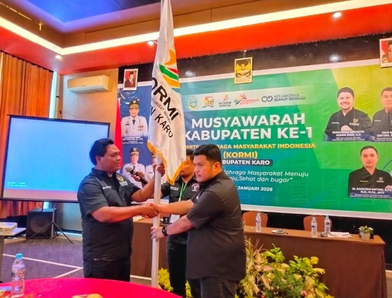 Maha Sendi Sembiring Milala Pimpin KORMI Kabupaten Karo 2026–2030 setelah Dikukuhkan secara Resmi - www.tajamnews.co.id