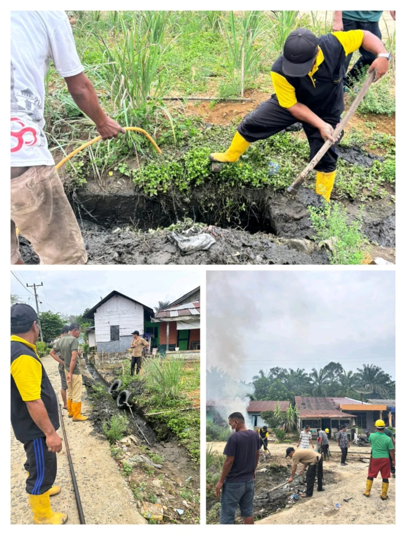 *Pangulu Dolok Marawa Bersama Perangkat Nagori Semangat Gotong Royong Bersihkan Paret Lingkungan Warga* - www.tajamnews.co.id