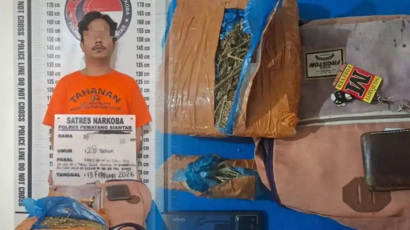 Polres Pematangsiantar Tangkap Pemilik 2 Kg Ganja di Kos Jalan Danau Singkarak - www.tajamnews.co.id