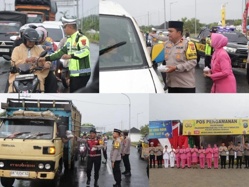 Kasat Lantas Polres Sergai bersama dengan Keluarga Besar Polres Sergai Unjuk Aksi Humanis di Bulan Ramadhan dengan Sapa Warga Sambil Bagikan 300 Takjil - TajamNews