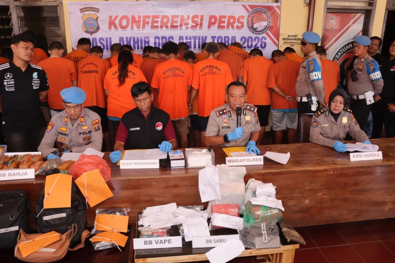Polres Pematangsiantar Konferensi Pers Hasil Akhir Ops Antik Toba Tahun 2026 - www.tajamnews.co.id