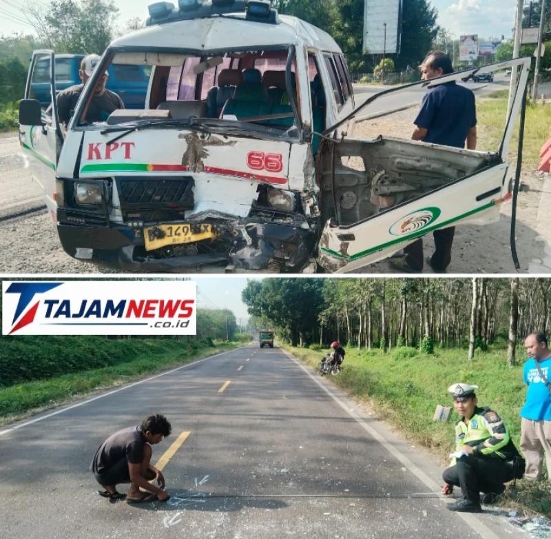 Satlantas Polres Simalungun gerak cepat Tangani kecelakaan Sebuah Mobil Penumpang Tabrak Pick Up yang lagi Berhenti, - TajamNews