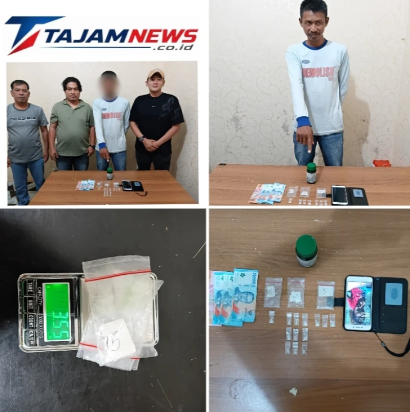 Gerebek Sarang Narkoba, Polsek Dolok Batu Nanggar Ringkus Warga Bahung Huluan, Sita Sabu 3,55 Gram - www.tajamnews.co.id
