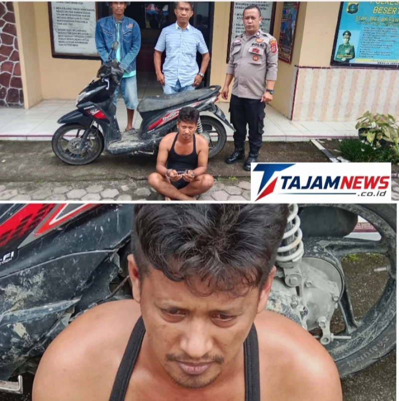 Gerak Cepat Warga dan Polsek Panei Tongah, Pelaku Pencurian Sepeda Motor Diringkus di Tengah Malam - www.tajamnews.co.id