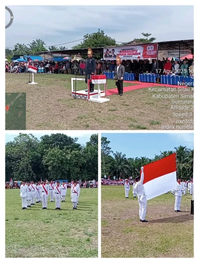 *Camat Silou Kahean Juris Saragih S.STP Pimpin Upacara di Lapangan Merdeka Silou Kahean* - www.tajamnews.co.id
