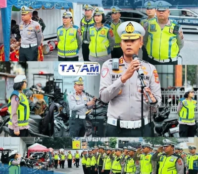 Apel Pagi Satlantas Polrestabes Medan: Langkah Strategis Meningkatkan Keamanan Lalu Lintas Menjelang Perayaan HUT TNI ke 80 - www.tajamnews.co.id