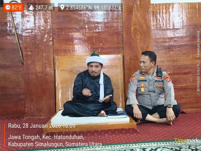 Kapolsek Tanah Jawa Silaturahmi dengan Tuan Guru Batak, Koordinasi Pengamanan Groundbreaking Rumah Tahfiz Quran - www.tajamnews.co.id