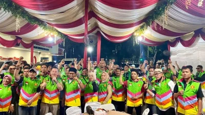 Ratusan Pengemudi Ojol di Medan Resmi Gabung Partai Gerindra Sumut - www.tajamnews.co.id