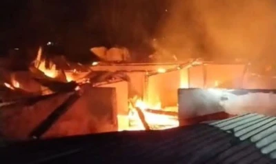 Ditinggal Berobat ke RS, Rumah Warga di Sergai Terbakar Jelang Sahur - www.tajamnews.co.id