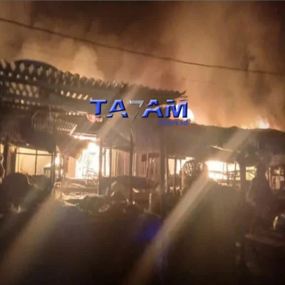 Puluhan Kios di Pajak Parluasan Kota Pematang Siantar Hangus Terbakar - www.tajamnews.co.id