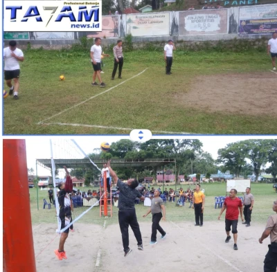 Sambut HUT Bhayangkara ke-80, Kapolres Simalungun Gelar Turnamen Bola Volly Antar Personel - www.tajamnews.co.id