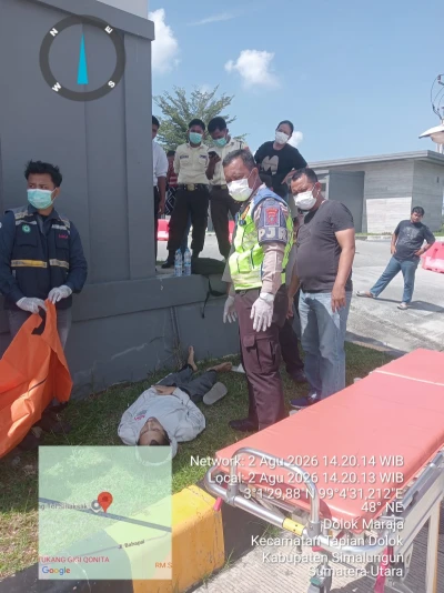 Penumpang Bus Meninggal Mendadak di Pintu Tol Sinaksak, Polsek Dolok Batu Nanggar Gerak Cepat Olah TKP - www.tajamnews.co.id